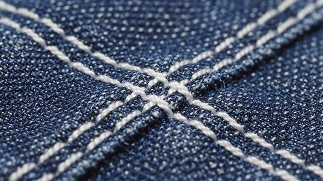 Closeup of denim stitching