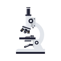 Modern Laboratory Microscope - Scientific Research Equipment Vector Illustration