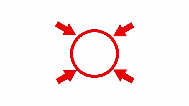 arrow circle center on white background. 4k video