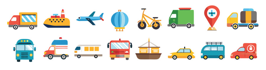 transportation icon set collection illustration © Thioms