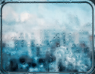 Glass pane with abstract foggy condensation, ideal for user interface backgrounds and editorial headers.