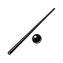 Pool Cue And Ball Icon