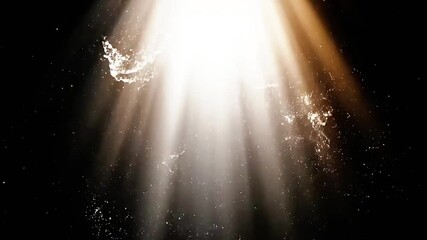 Stunning Light Beam Overlay Stock Video Dramatic God Rays Shine Effect Magical Sparkle Dust Particles Background for Titles Intros Outro VFX Motion Graphics