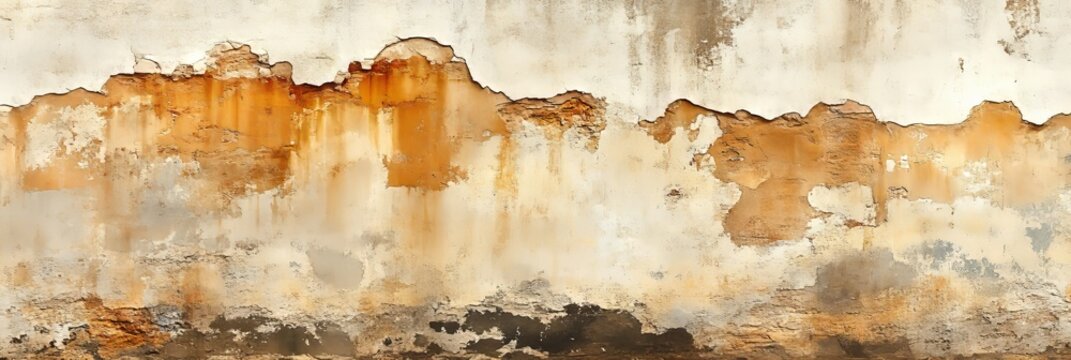 Weathered Concrete Surface with Urban Decay Palette, Textured Patina and Aged Stains Background Wall