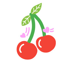 A red cherry with loves