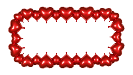 Red Heart Balloons Frame Decoration for Celebrations