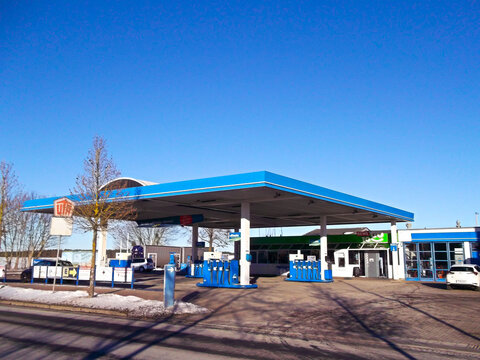 Templin, Uckermark im Bundesland Brandenburg, Deutschland - 11. Januar 2026: Aral Tankstelle