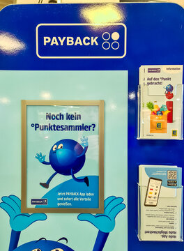 Kiel, Germany - 07. January 2026: PAYBACK rewards program advertising display in supermarket