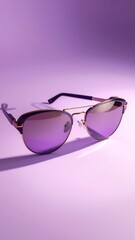 Purple Haze - Stylish Sunglasses on a Monochromatic Background.