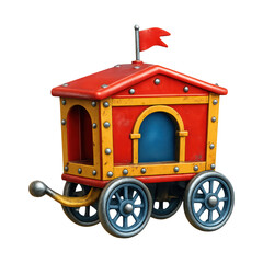 PNG Vintage circus wagon illustration.