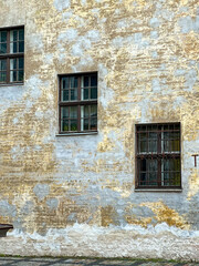 old windows in old building