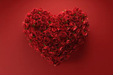 celebrate mothers valentines day wedding with heart shaped red roses on a dark red background, love, passion, romance, romantic, 8, photorealistic