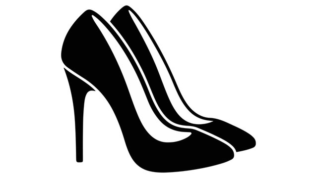 simple icon of a black high heel shoes vector illustration on white background