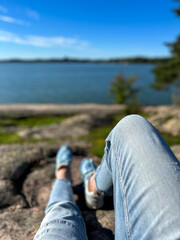 Relaxing on the sea front