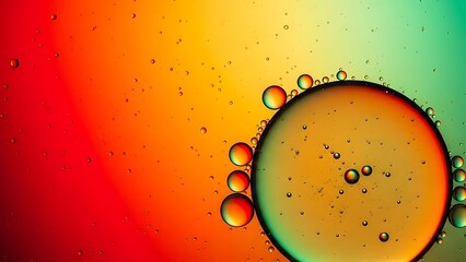 Colorful Oil and Water Bubbles Abstract Background.