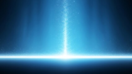 Mystical Light Beam from Below on Dark Background.