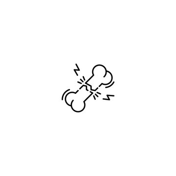 Joint pain icon, bone Symbol Outline icon Transparent background Editable Stroke
