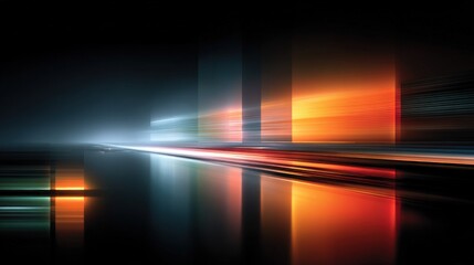 A vibrant abstract image with colorful light streaks on a dark background