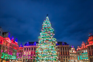 Christmas Tree at Grand‑Place in Brussels, Belgium