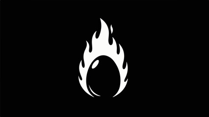 Obraz premium Abstract white flame icon over black background