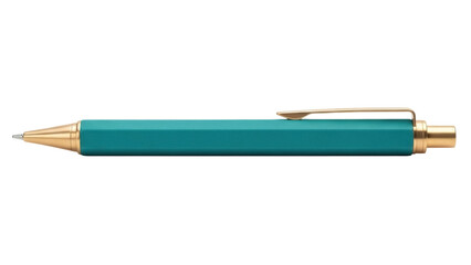 Teal mechanical pencil isolated PNG on transparent background, drafting tool for artists and designers, writing instrument