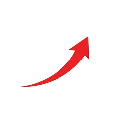 Simple Red Growth Arrow Icon for Business Progress and Success Visualization