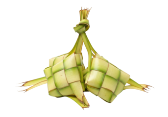 ketupat woven palm leaf rice cakes for eid ramadan display
