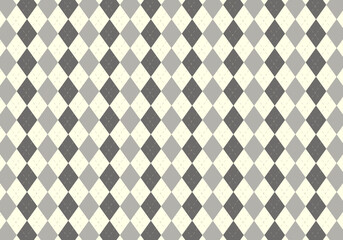 クラシックなアーガイル柄、上品なグレーとベージュの幾何学模様、ミニマルデザインの背景素材