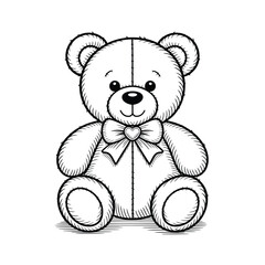 Obraz premium a cute teddy bear with a bow tie sitting upright