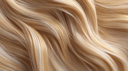 Flowing strands of silky blonde hair create a beautiful texture, showcasing natural waves and shine, perfect for haircare products and beauty industry applications