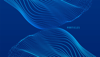 Obraz premium Grid. Dynamic emitted particles. Abstract background. Contact of structures. Scientific futuristic image. 3d vector illustration for brochure, poster, presentation, flyer or banner.