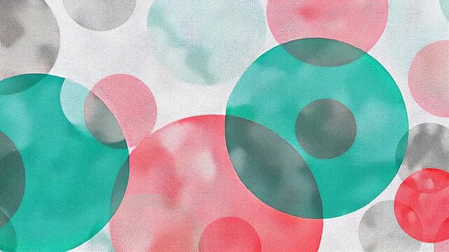 Abstract Art with Red and Teal Circles