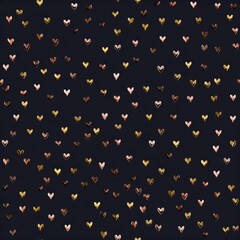 Wedding decor pattern, gold geometric hearts seamless repeat on navy for invitations and backdrops