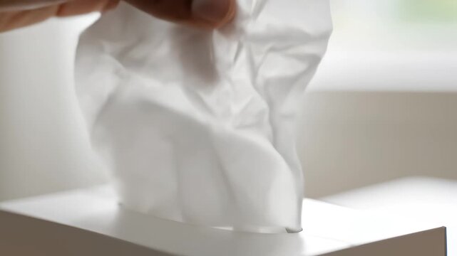 Hand holding a tissue