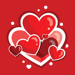 A beautiful arrangement of red hearts for Valentines Day.