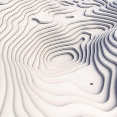 An abstract, minimalist background in the form of a topographic map. A 3D rendering with smooth, curved lines and soft shadows. It is ideal for elegant and modern designs, presentations, and websites