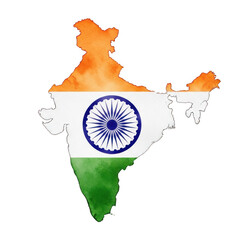 Map of india with national emblem, isolated on transparent background