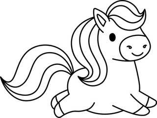 Obraz premium Pony Running Line Art
