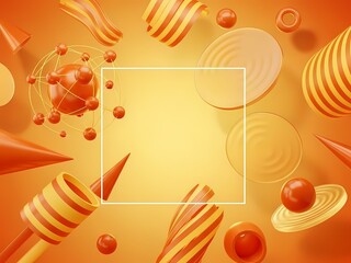 抽象的な背景 オレンジ色のオブジェクトで創造的に表現されたデザイン