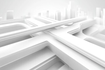 Obraz premium Abstract White City Intersection