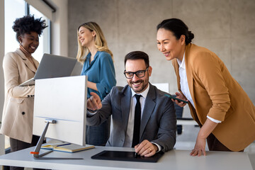 Business project team working together at meeting room at office