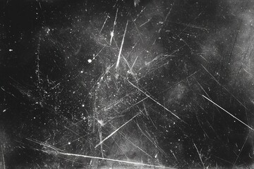Dark textured surface with white scratches and scuffs on black background with grunge effect