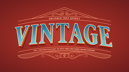 Vintage editable text effect victorian text style