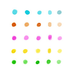 Watercolor Dot Patterns: Circles