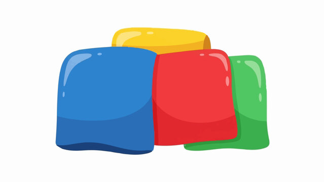 Colorful stacked gummy candies, each with a glossy sheen and rounded edges
