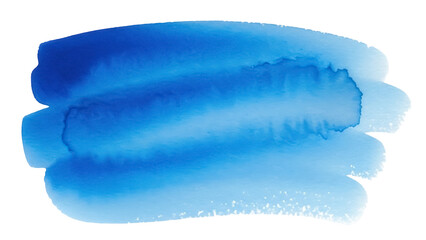 Fototapeta premium Blue watercolor brush stroke PNG isolated on transparent background, artistic element for graphic design and creative projects