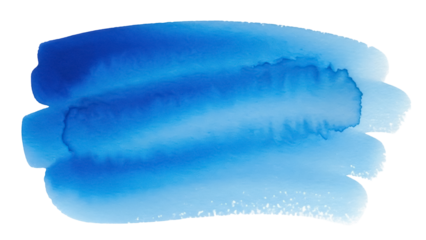 Blue watercolor brush stroke PNG isolated on transparent background, artistic element for graphic design and creative projects