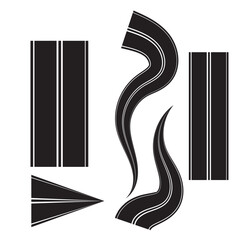 Automotive Racing Stripes Road and Decal Elements Collection