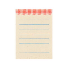 PNG Vintage notepad with red checkered border.