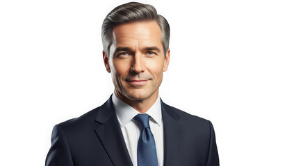 Professional businessman in a suit isolated on transparent background